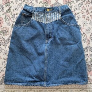 Middy British Raj Border Patrol | 80s Vintage Denim Skirt